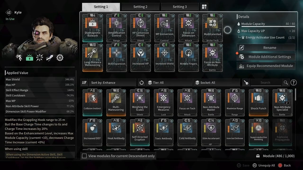 Can a descendant module change a skill in a first descendant build?