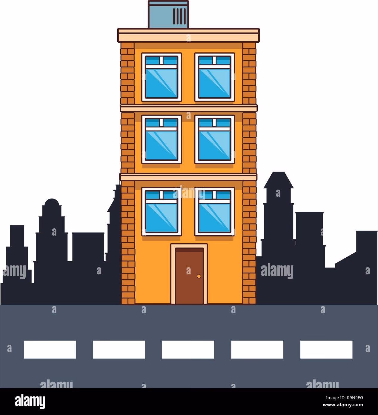 How many cartoon buildings vectors are there?