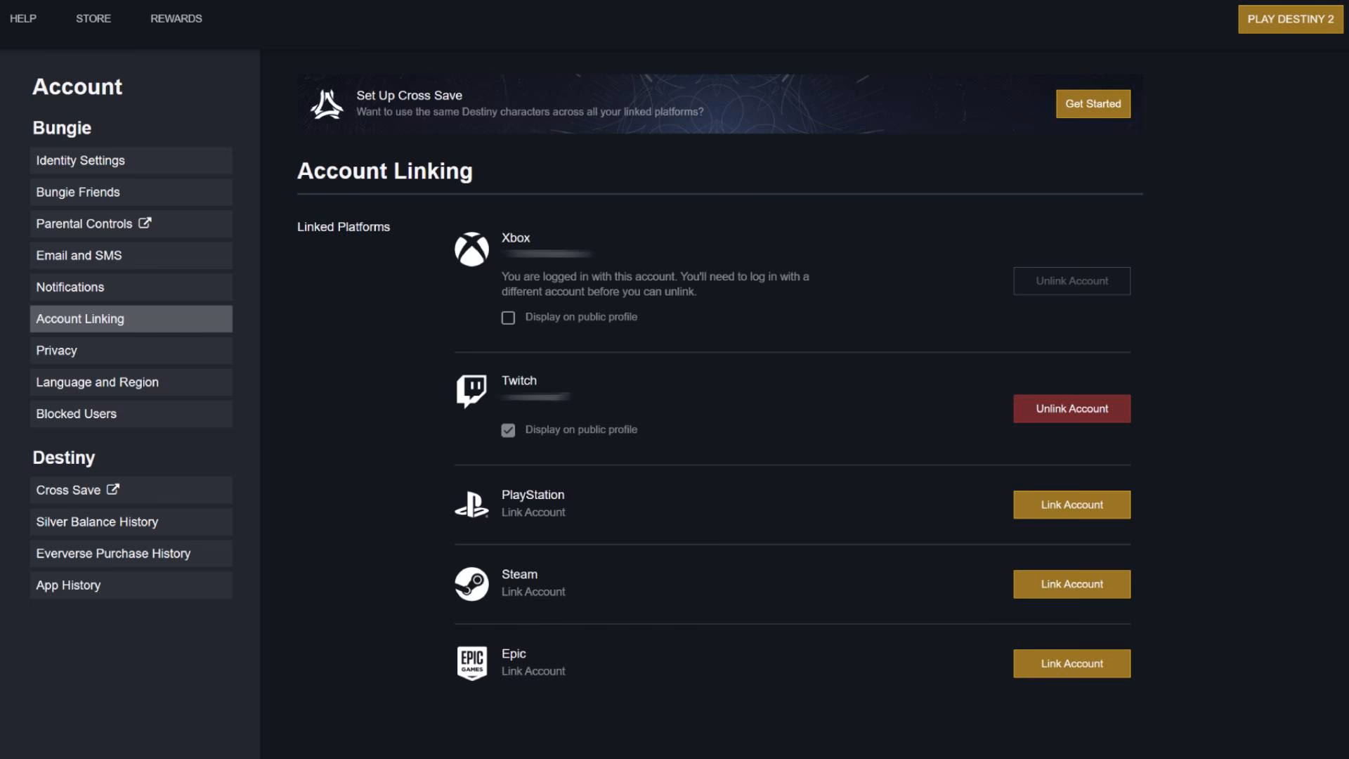 Can I link multiple authentication methods to a Bungie account?