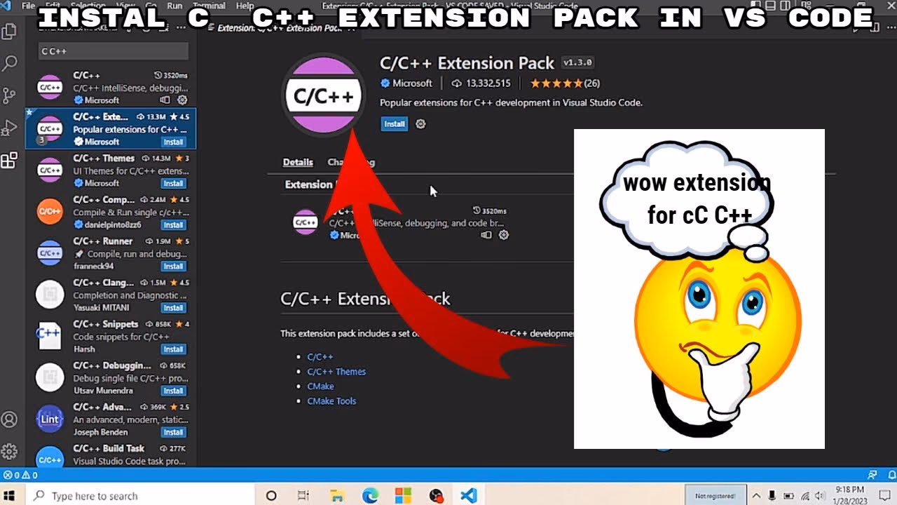 How to install C/C++ extension in Visual Studio Code?