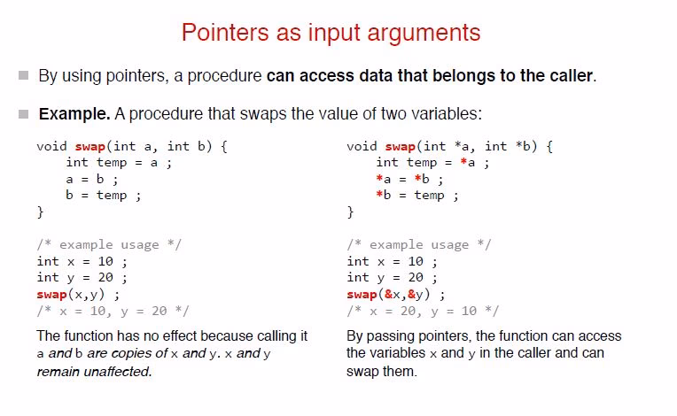 What is passing a pointer to a function in C?