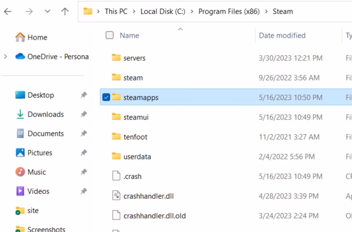 How do I clear steam service folder?