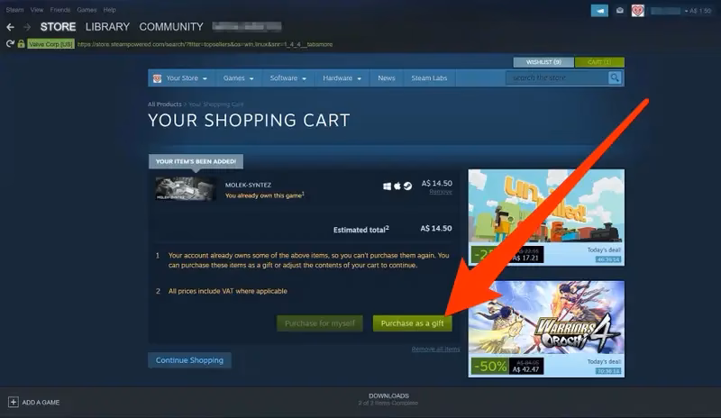 Can you gift a multipack on Steam?