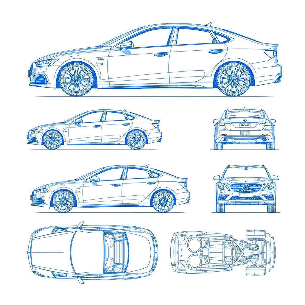 How to create car blueprints in HD for 3D modeling?