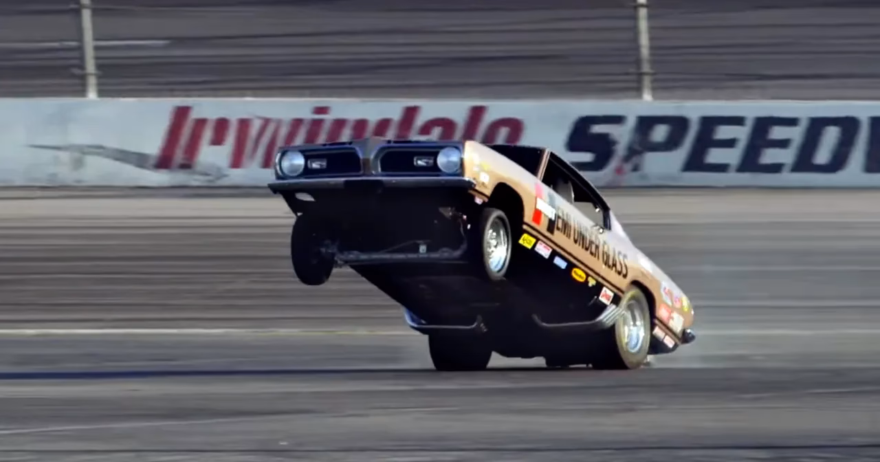 What does 'wheelie' mean in a car?