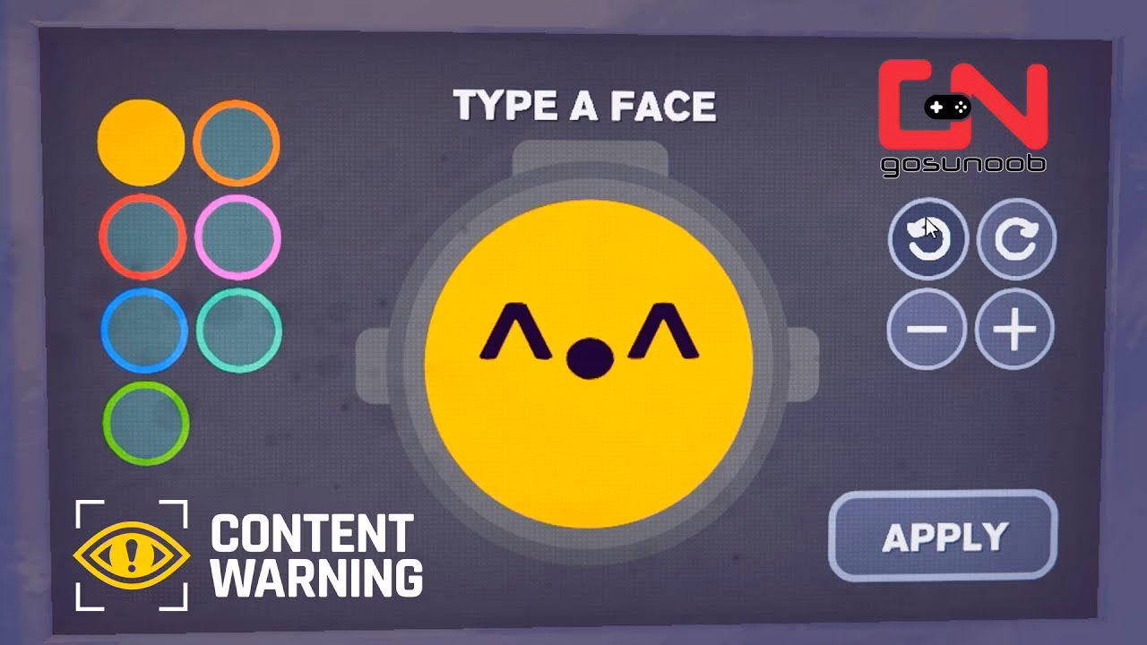 How do I customize a character's face in content warning?