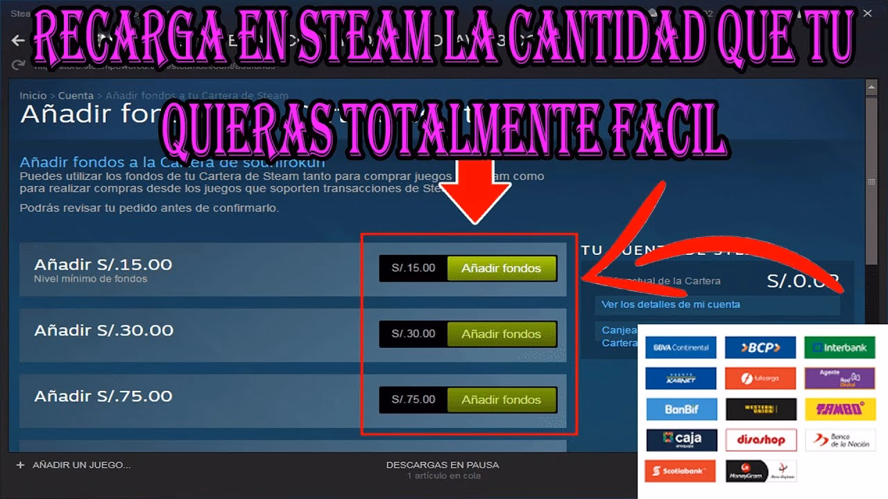 ¿Cómo se carga el saldo de Steam?