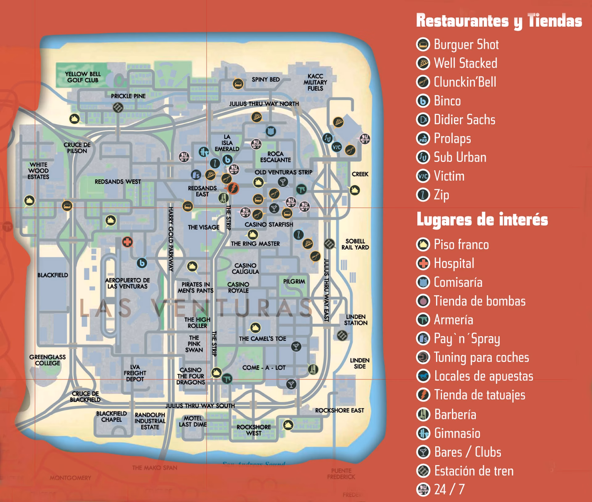 ¿Dónde puedo ver las casas de apuestas en GTA San Andreas?