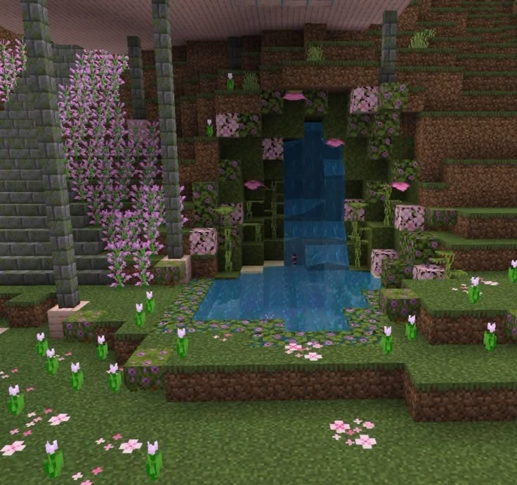 ¿Cómo hacer un efecto cascada en Minecraft?