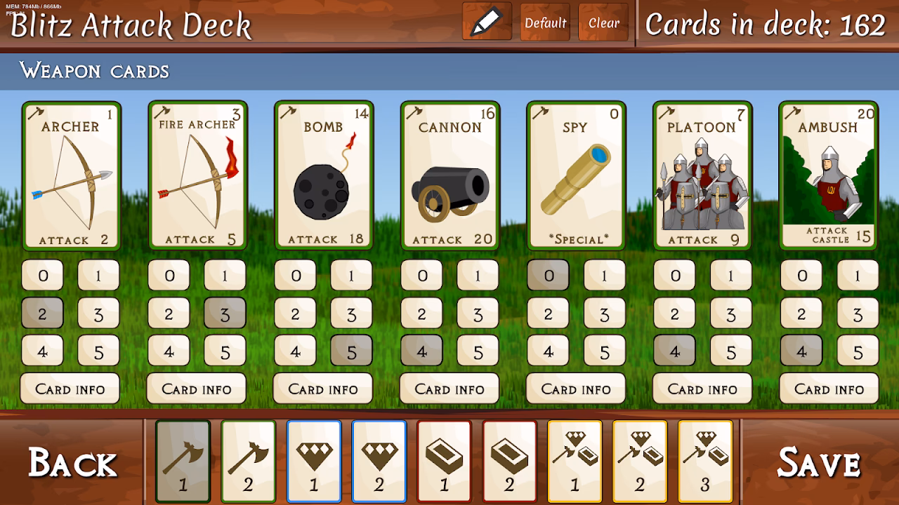 How do you play Castle War cards?
