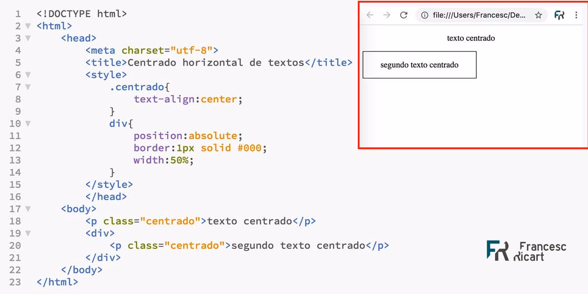 ¿Cómo centrar un texto en CSS?
