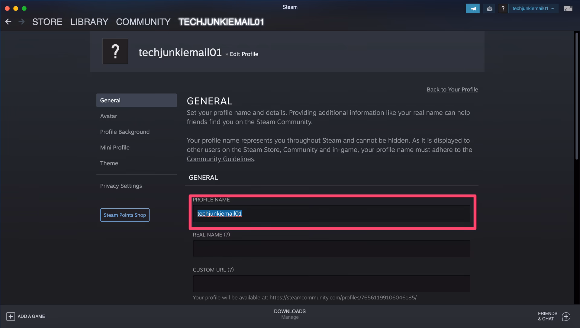 How do I Change my Name on Steam?