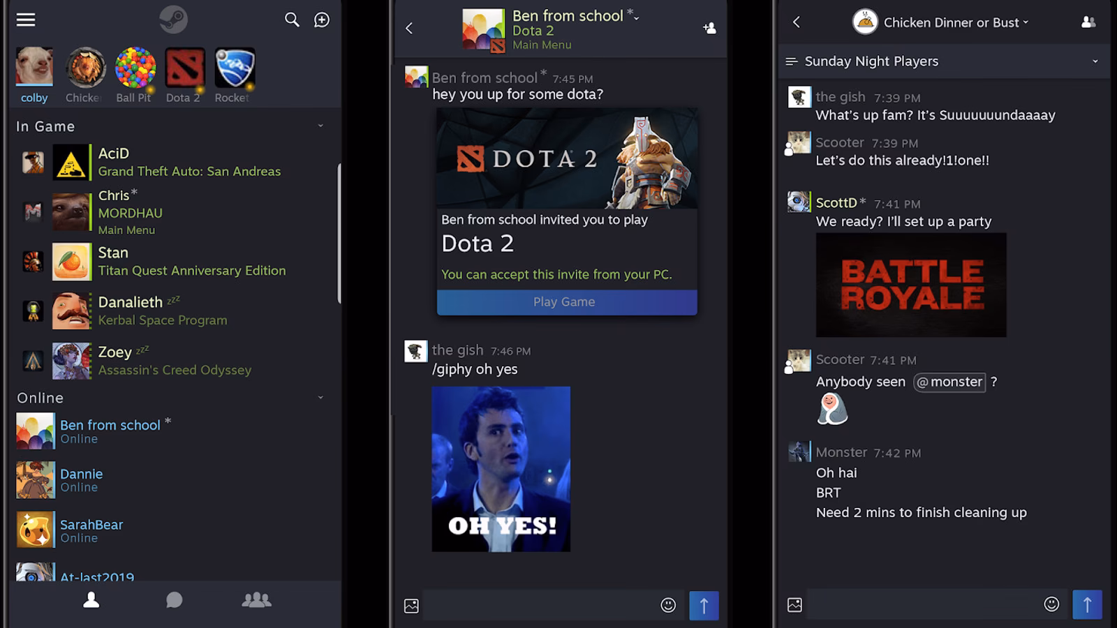 How do I use Steam chat?