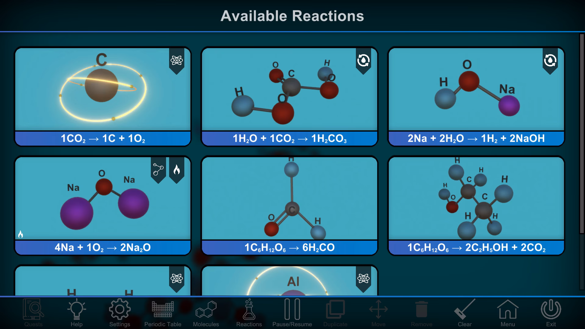 How many games are there in chemistry?