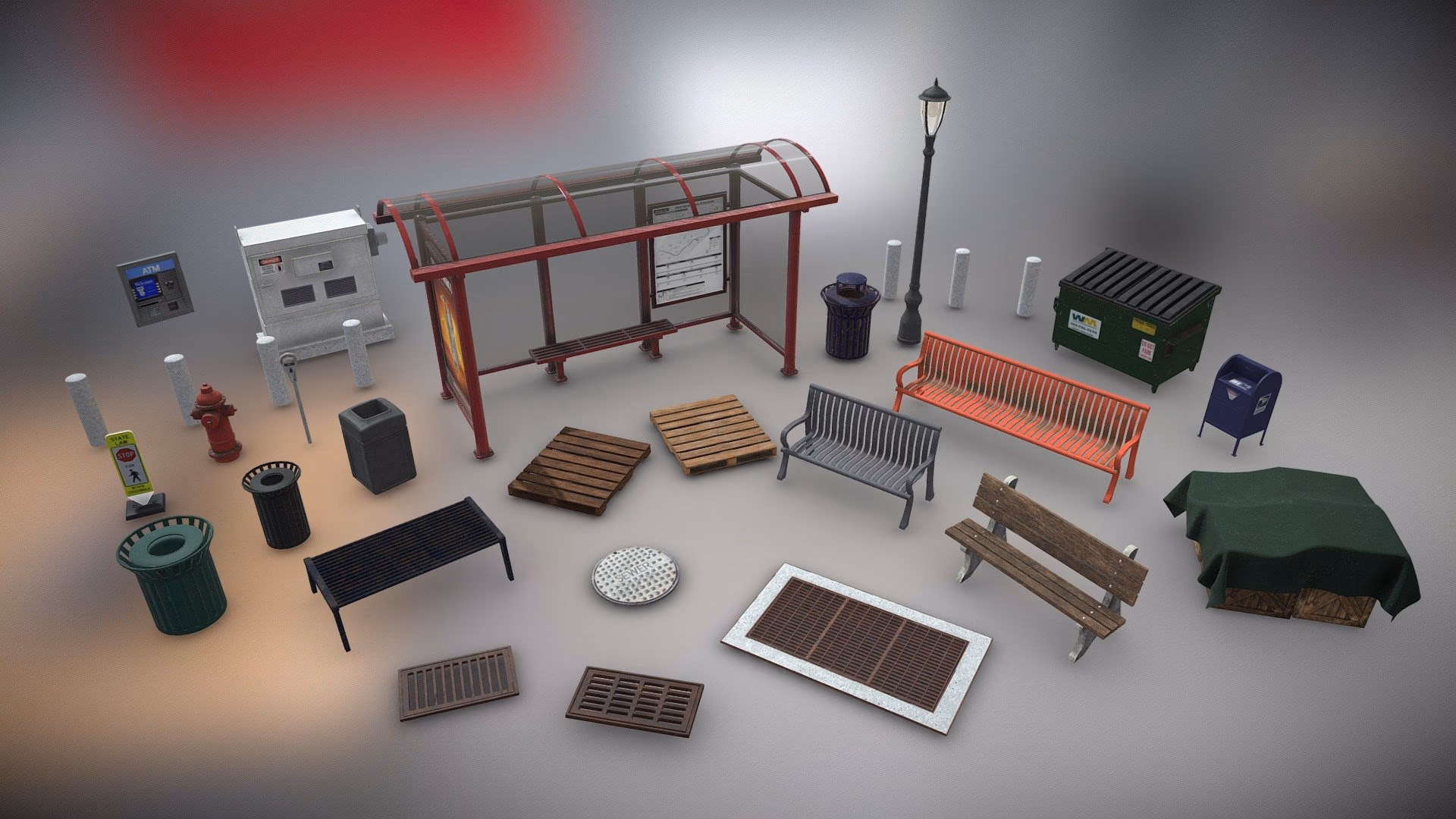 Are City-props 3D models free?