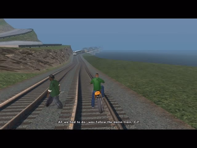 Did CJ follow the damn train?