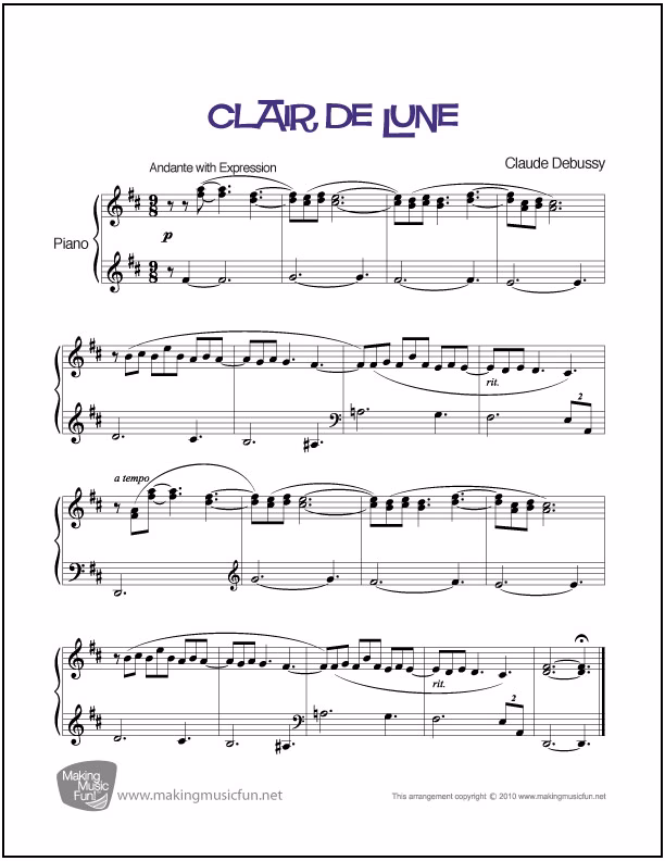 Who wrote Clair de Lune - Debussy?