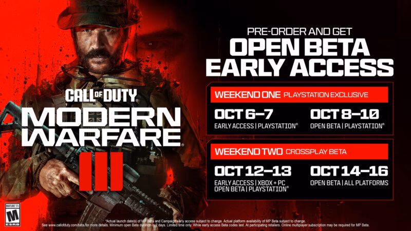 When does the BO6 beta start and end?