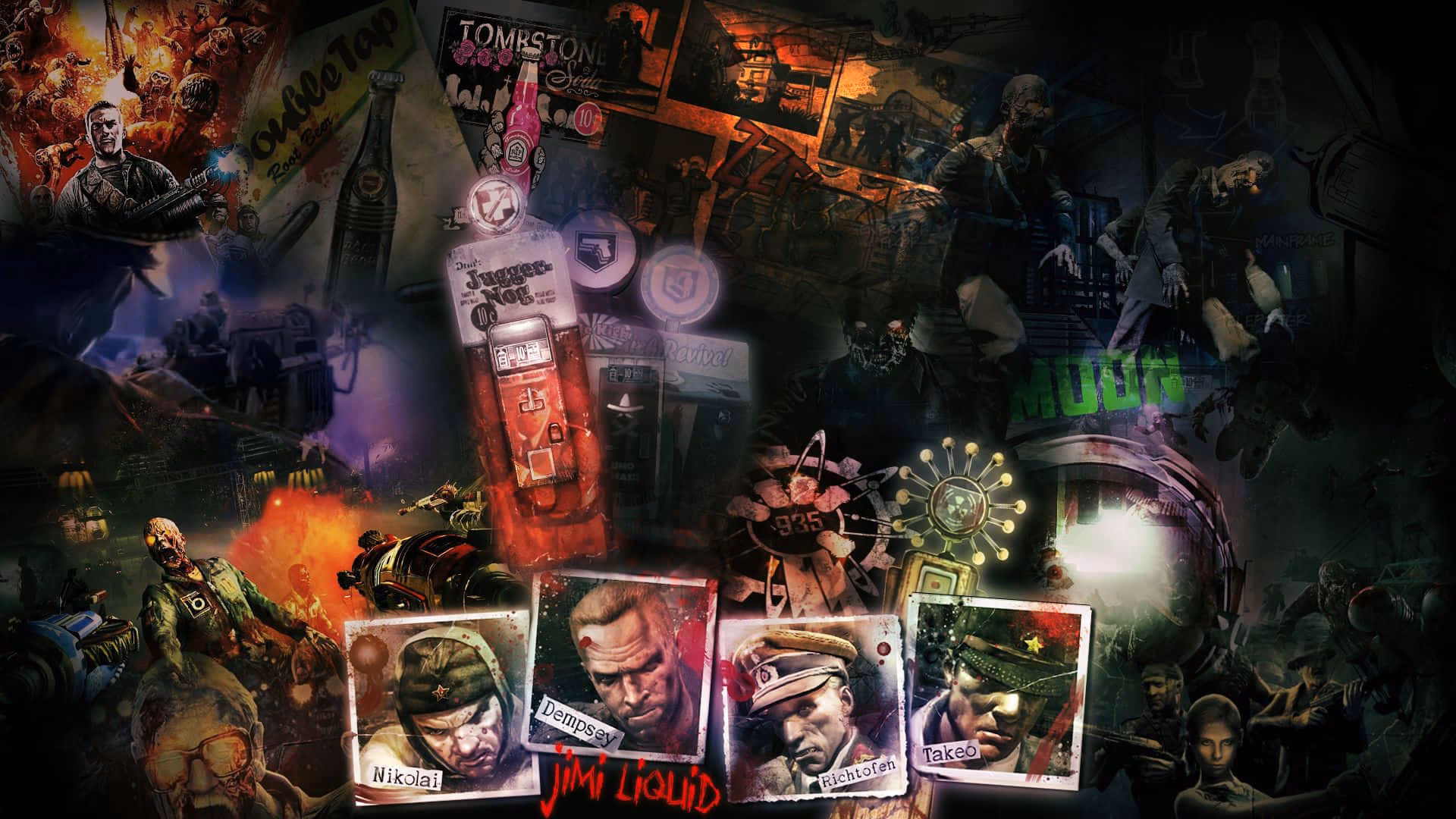 What is the resolution of Call of Duty Black Ops Zombies wallpaper?