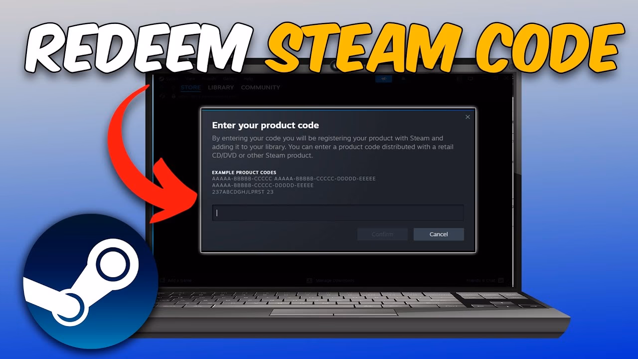 How do I enter a steam code?
