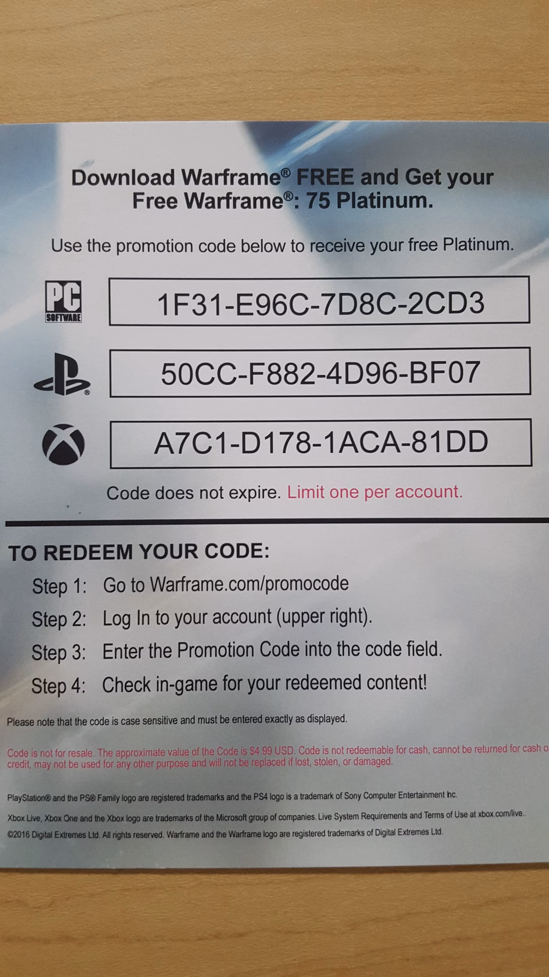 How to use Warframe promo code?