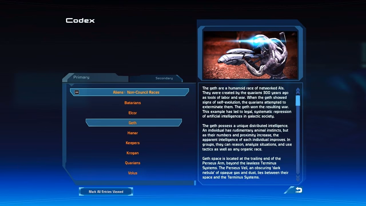 How many weapons codex entries are there?