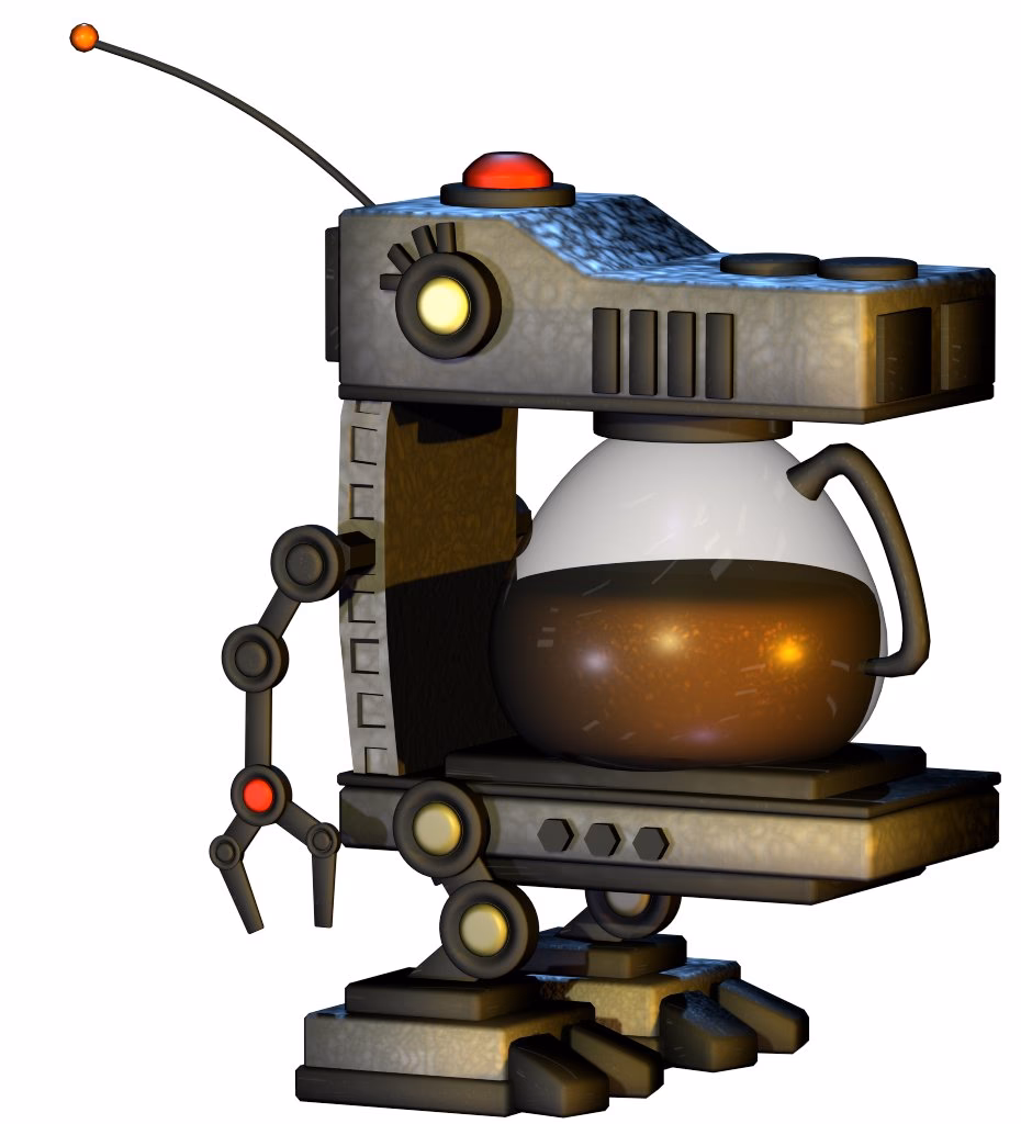 What does coffee look like in the desolate room?