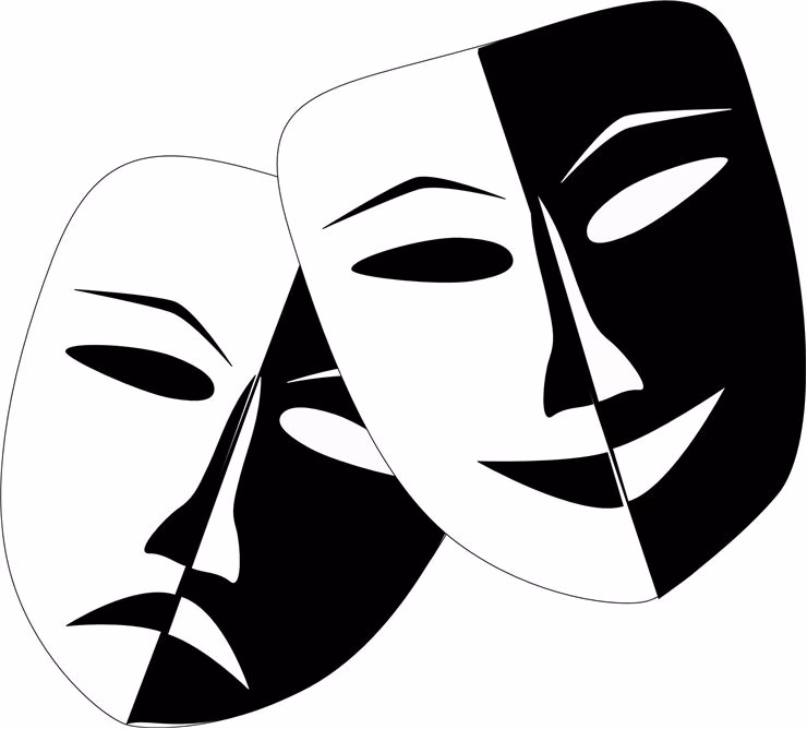 Where did the comedy and tragedy masks come from?