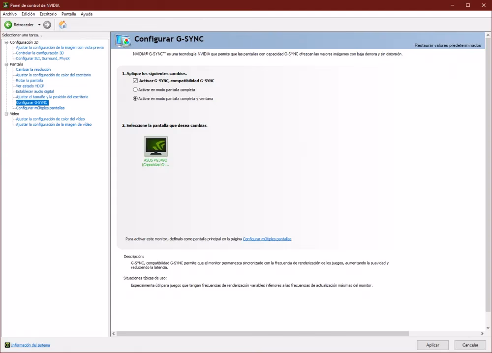 ¿Cómo activar G-Sync?