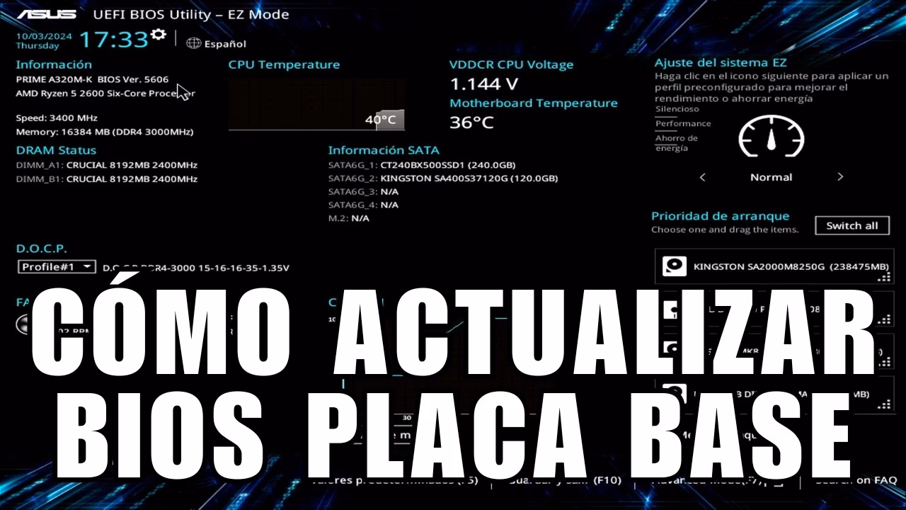¿Cómo actualizar el software de la placa madre Asus?