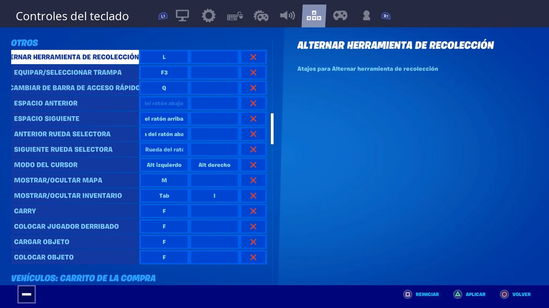 ¿Cómo configurar el teclado de Fortnite?