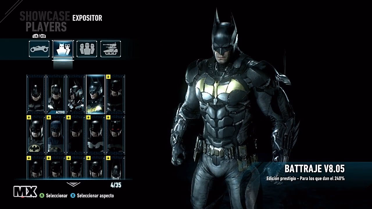 ¿Cómo elegir el traje de Batman Arkham Knight?