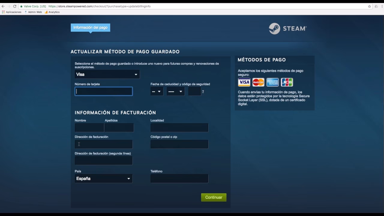 ¿Cómo pagar en Steam?