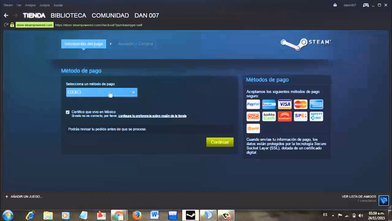 ¿Cómo pagar en Steam?