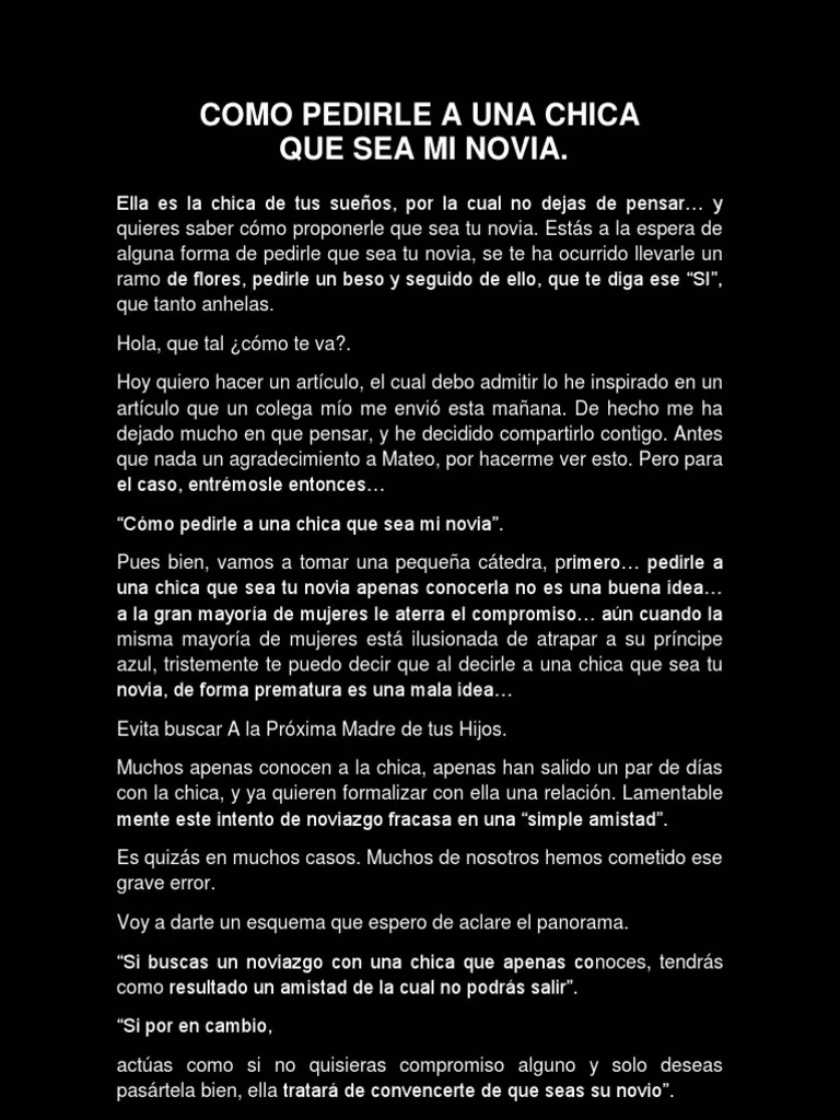 ¿Cómo pedirle que sea tu novia?