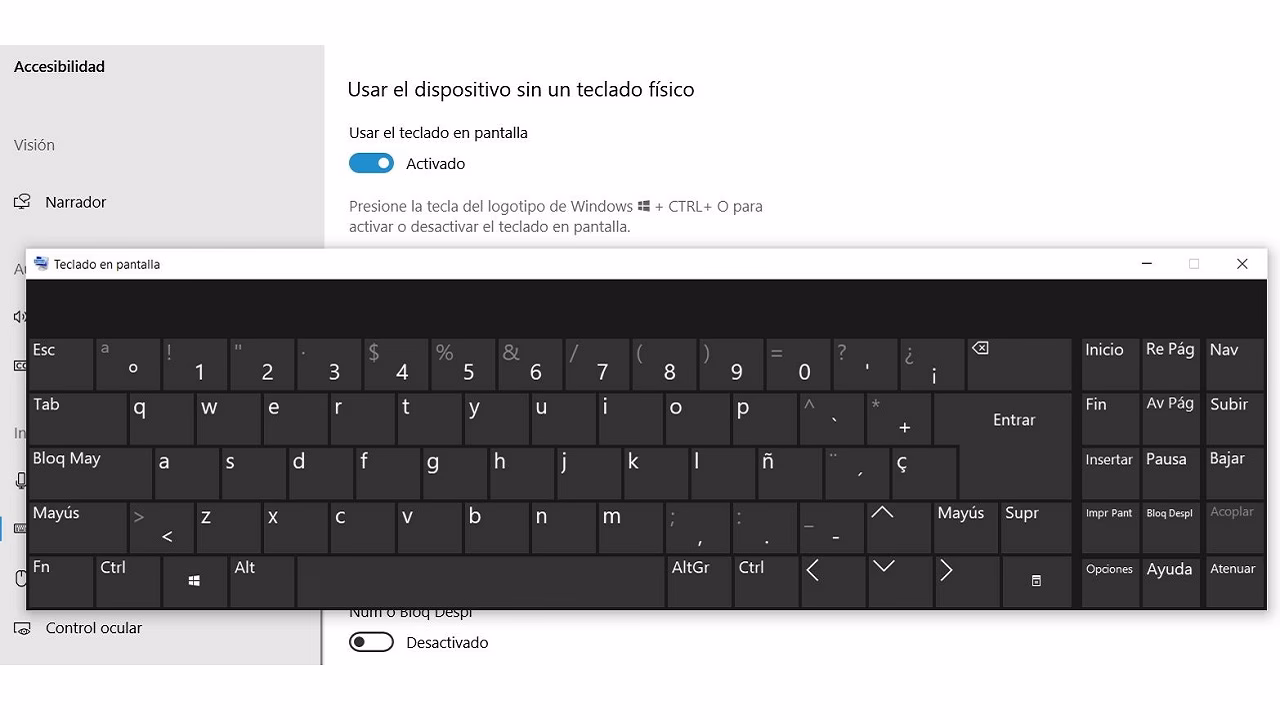 ¿Cómo activar el teclado en Windows 10?