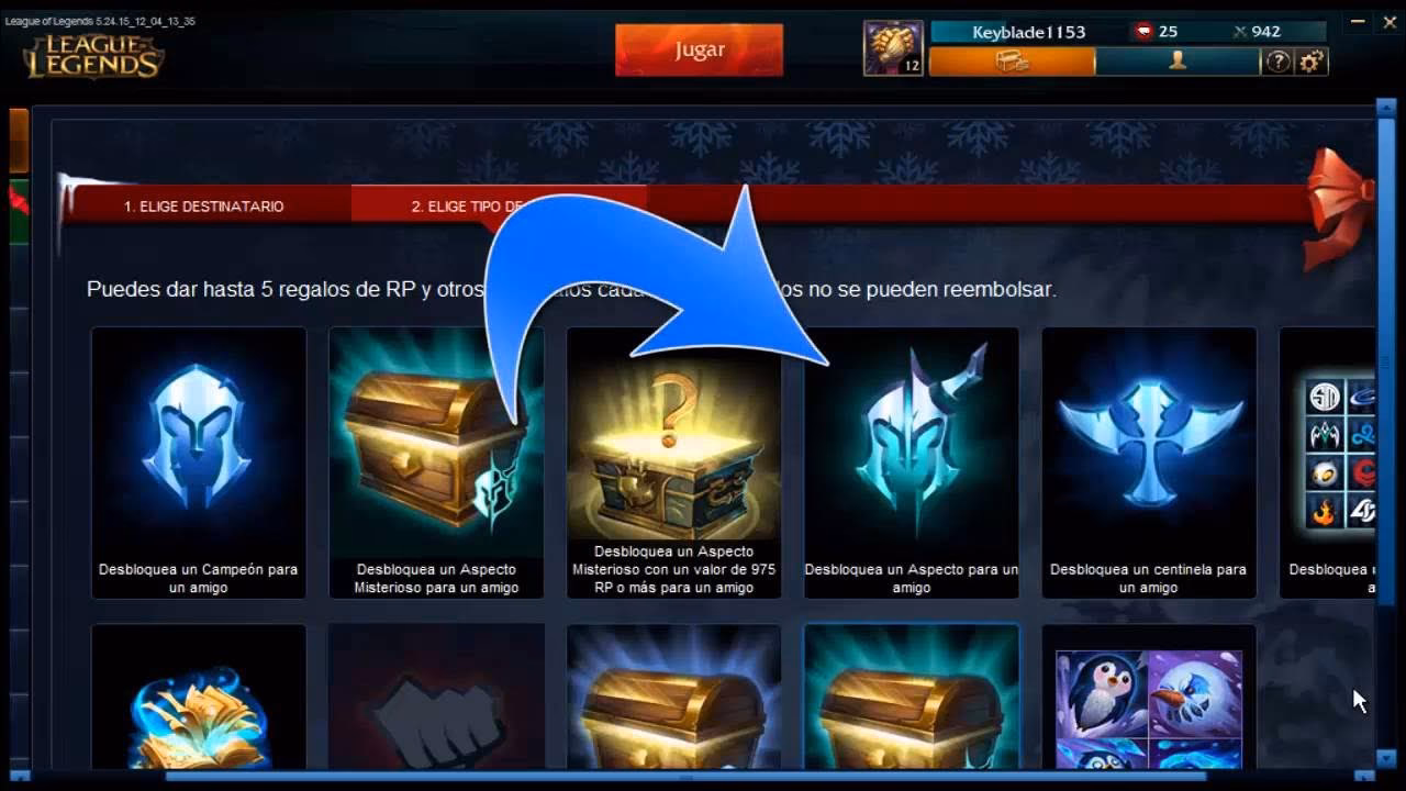 ¿Qué tarjetas se pueden regalar en LOL?