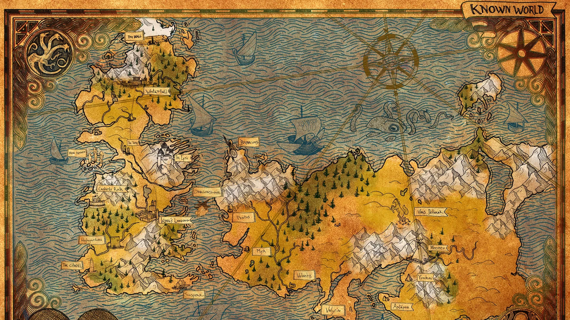 How do I use the interactive game of Thrones map?