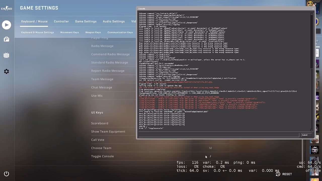 How do I enable the console in Counter-Strike?