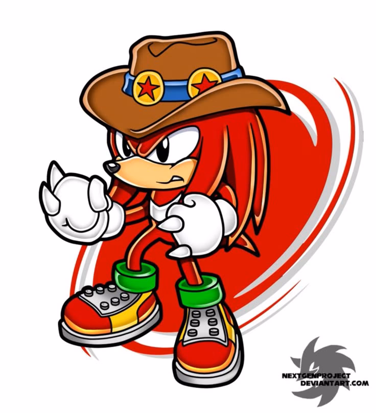 Does Knuckles wear a cowboy hat in Sonic the Hedgehog 2?