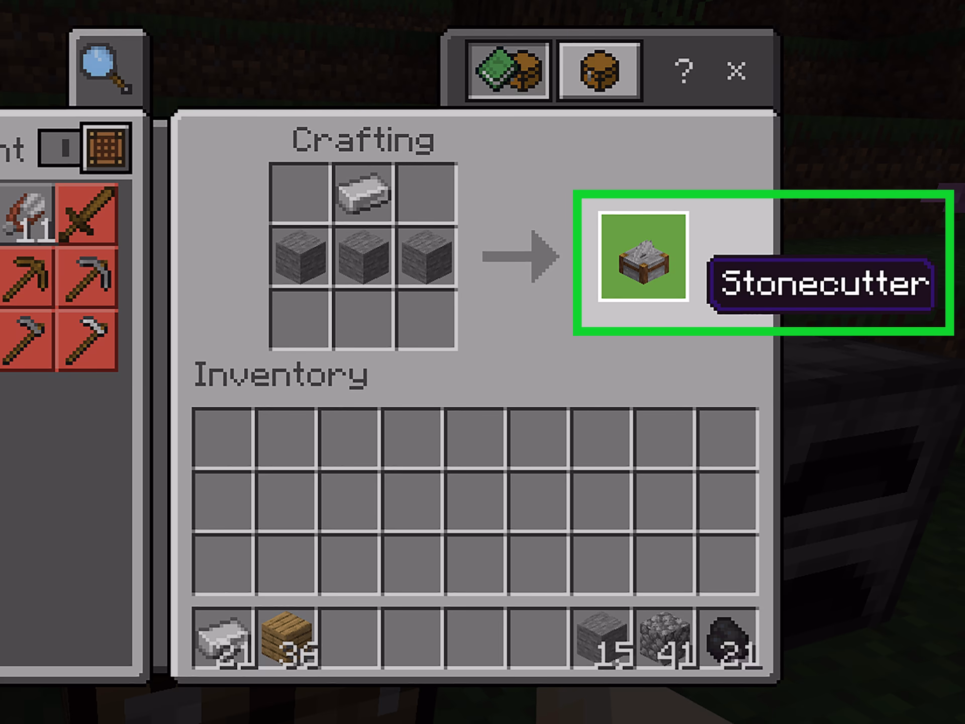 How do you make a stone cutter in Minecraft?