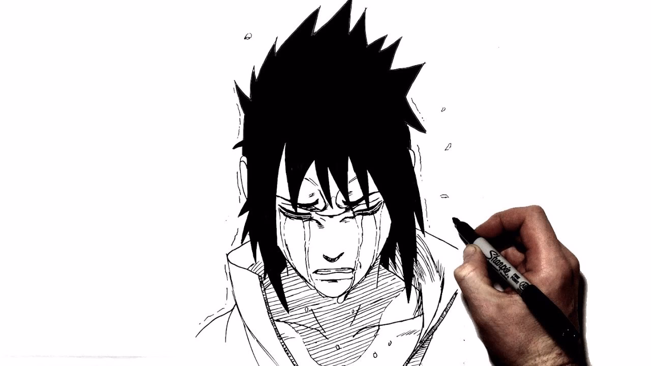 How can you tell if Sasuke is crying?