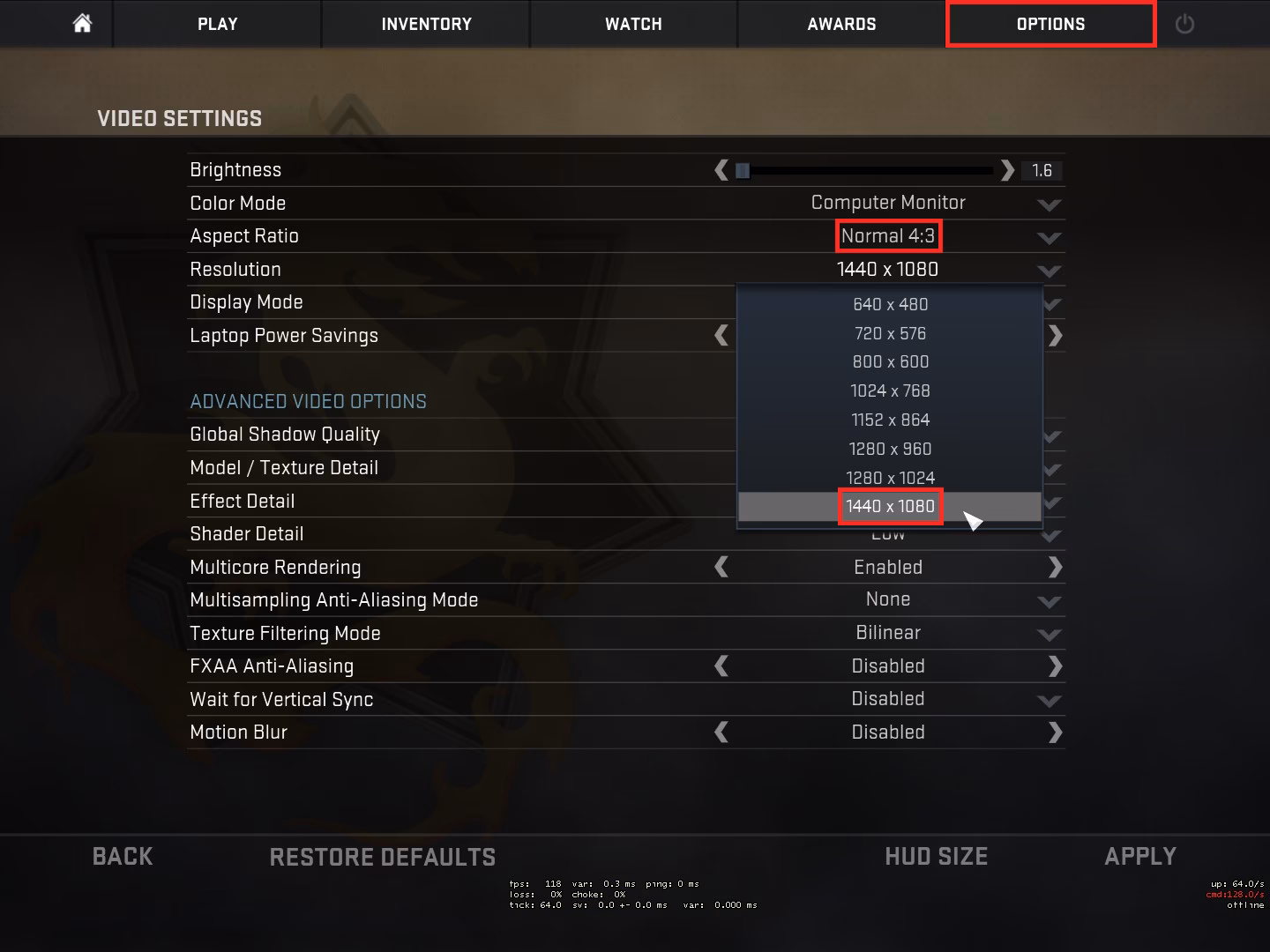 Does CSGO have different resolutions?