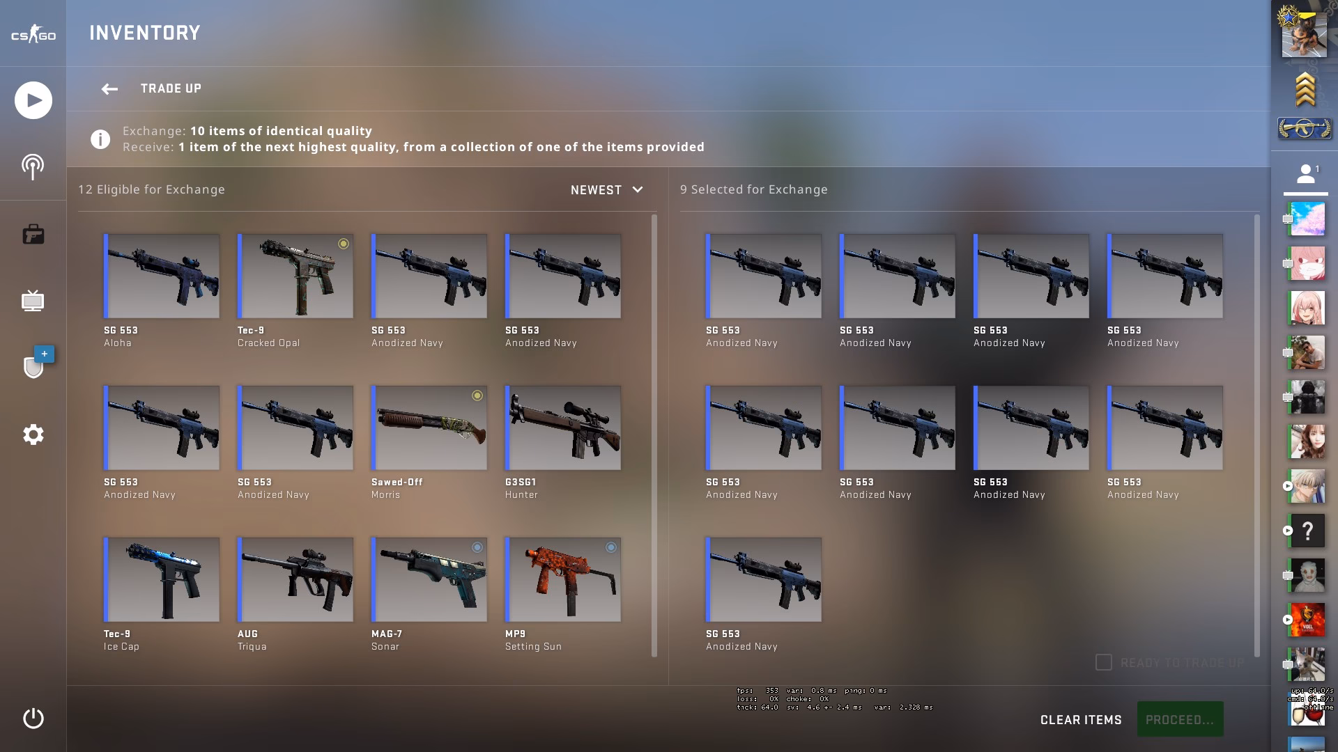 Are all CSGO weapons eligible for a trade up contract?