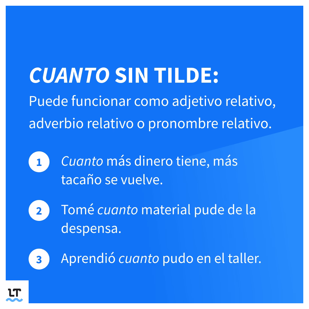¿Cuál es la diferencia entre tanto cuánto y cuánto?