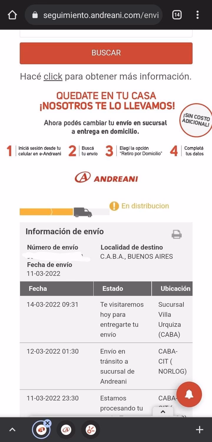 ¿Qué pasa si no me llega un pedido de Andreani?