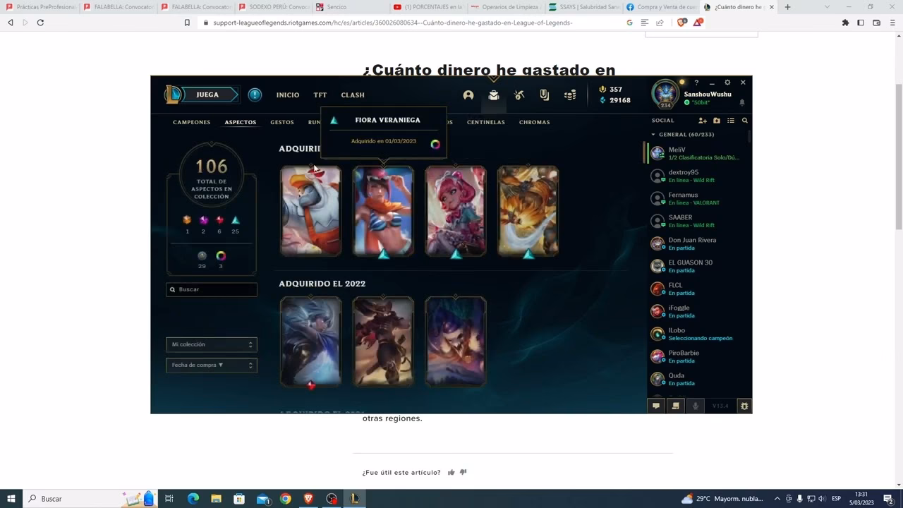 ¿Cómo saber cuánto vale una skin en LOL?