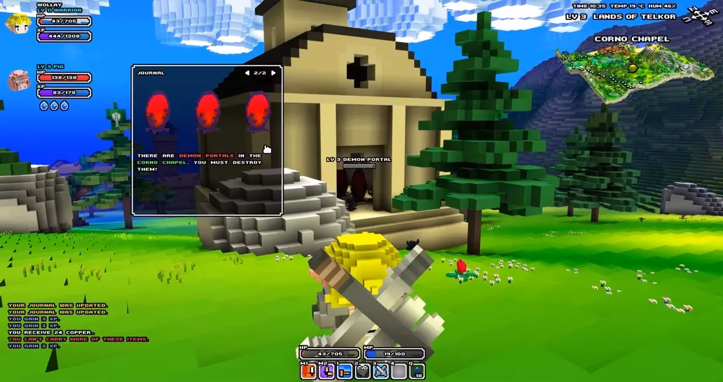 Is Cube World Alpha a voxel based exploration RPG?