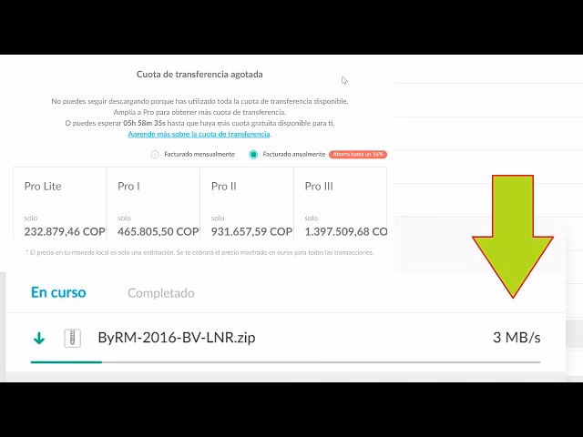 ¿Cómo quitar la cuota de transferencia de Mega?