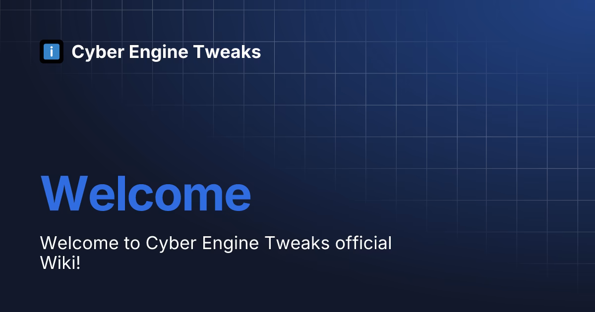 How does Cyber engine tweaks work in Cyberpunk 2077?